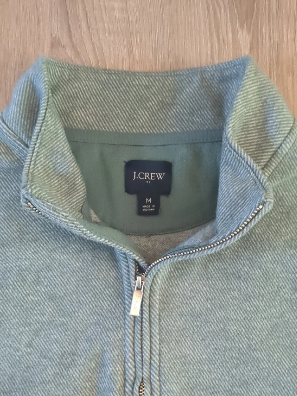 J. Crew Men's Quarter-Zip Sweater in Sage Green Heather